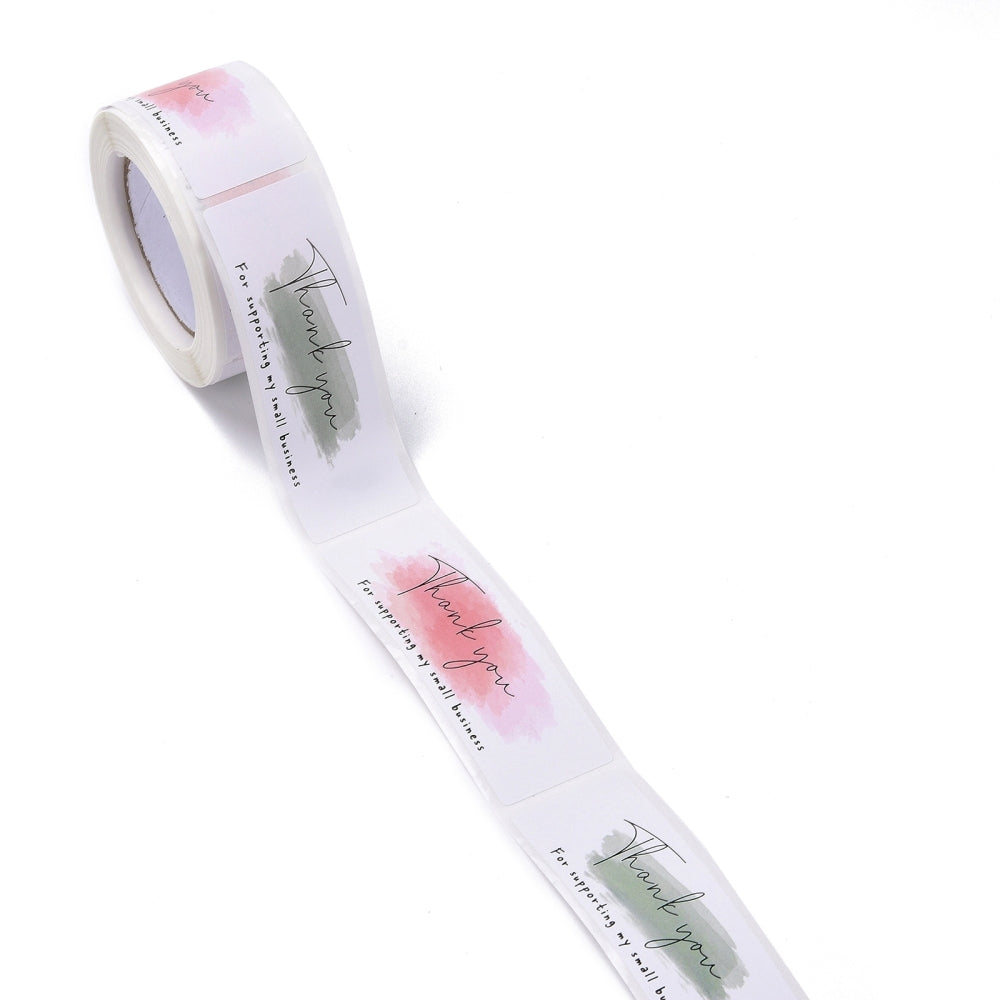Paper Stickers 3x1 Inch / 7.5x2.5 CM (1 Roll, 150 Stickers) Thank You For Supporting My Small Business Printed Rectangle Multicolor Gift Packing Tags [jefs-dispcrdtool-00007-m15]