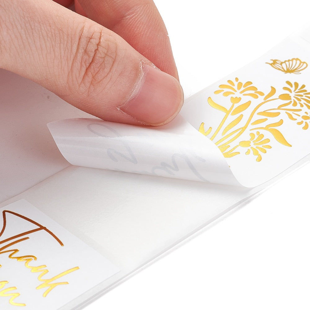 Paper Stickers 3.1x1.1 Inch / 8x3 CM (1 Roll, 120 Stickers) Thank You Printed Rectangle Yellow Gift Packing Tags [jefs-dispcrdtool-00007-m18]