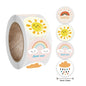 Paper Stickers 1 Inch / 2.5 CM (1 Roll, 500 Stickers) Weather Seasons Theme Round Multicolor Gift Packing Tags [jefs-dispcrdtool-00007-m3]