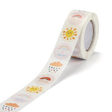 Paper Stickers 1 Inch / 2.5 CM (1 Roll, 500 Stickers) Weather Seasons Theme Round Multicolor Gift Packing Tags [jefs-dispcrdtool-00007-m3]