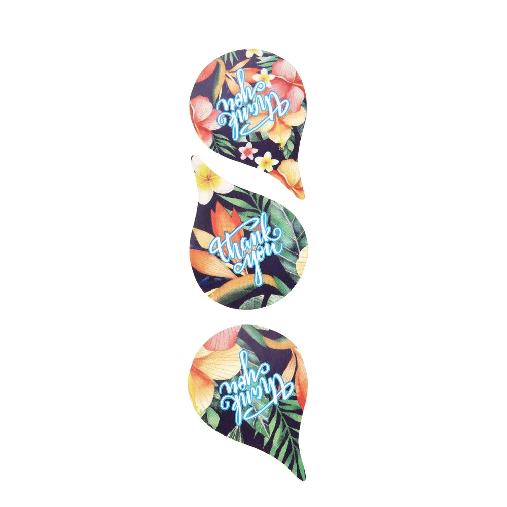 Paper Stickers 2.5x1 Inch  / 6.3x2.75 CM (1 Roll, 500 Stickers) Thank You Printed Drop Multicolor Gift Packing Tags [jefs-dispcrdtool-00007-m4]