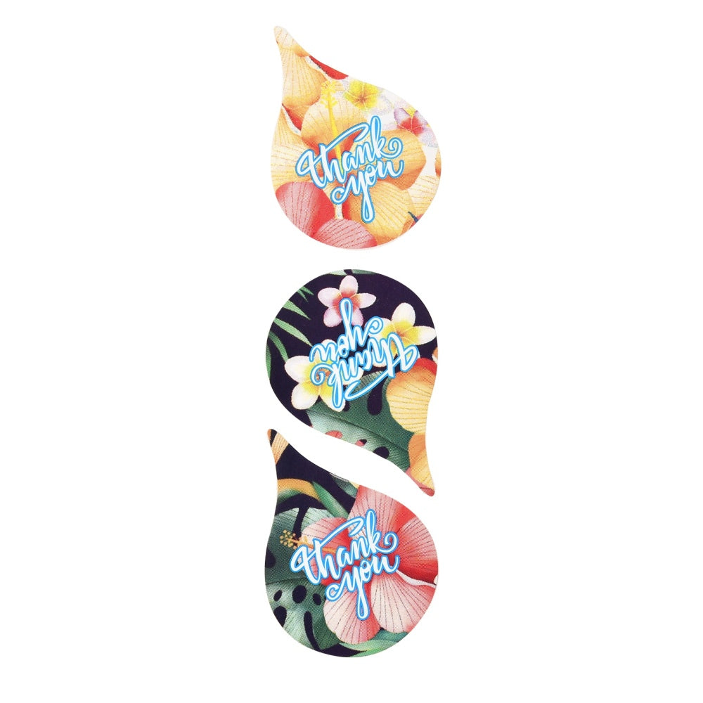 Paper Stickers 2.5x1 Inch  / 6.3x2.75 CM (1 Roll, 500 Stickers) Thank You Printed Drop Multicolor Gift Packing Tags [jefs-dispcrdtool-00007-m4]