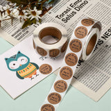 Paper Stickers 1 Inch / 2.5 CM (1 Roll, 500 Stickers) Handmade With Love Printed Round Brown Gift Packing Tags [jefs-dispcrdtool-00007-m8]