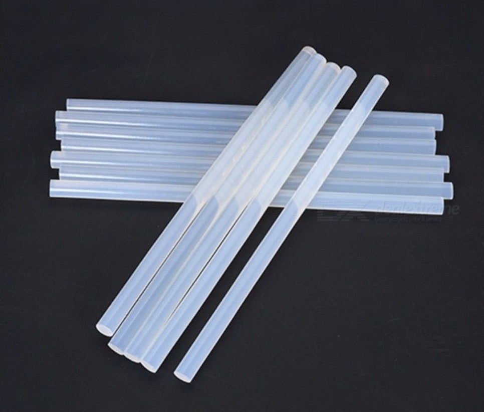 Glue Sticks (5 Pieces) 7 MM With Length 8 Inch Transparent Color For DIY Crafts Heating Multipurpose Hot Melt Adhesive  [jefs-dispcrdtool-00038-stik-m1]