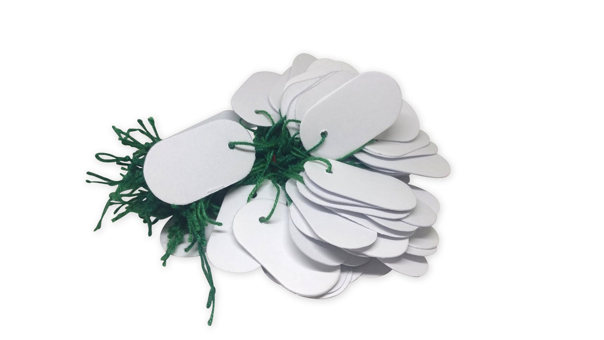 Paper Price Tags 3.5x2cm Oval White (Sold as 1 set, 95-100 Tags/set) [jefs-dispcrdtool-00067-m4]