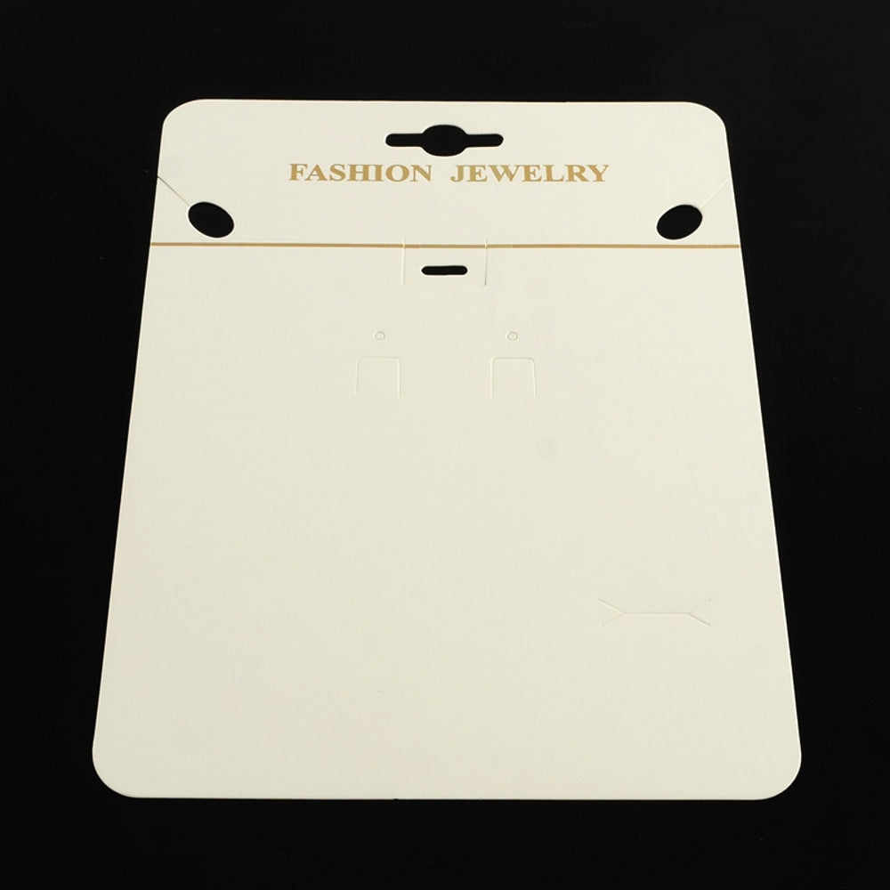Paper Necklace Chain Jewellery Display Cards 19x14cm Rectangle White (Pack of 10 Pieces)