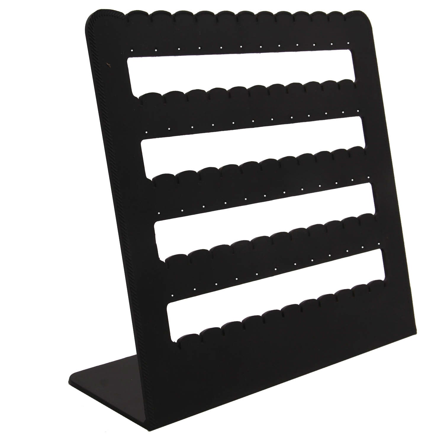 Acrylic Earring Display Stand For 30 Pairs (24 + 6 Pairs) 11 Inch Rectangle [Black] (Sold as 1 piece) [jefs-dispcrdtool-00215-m3]