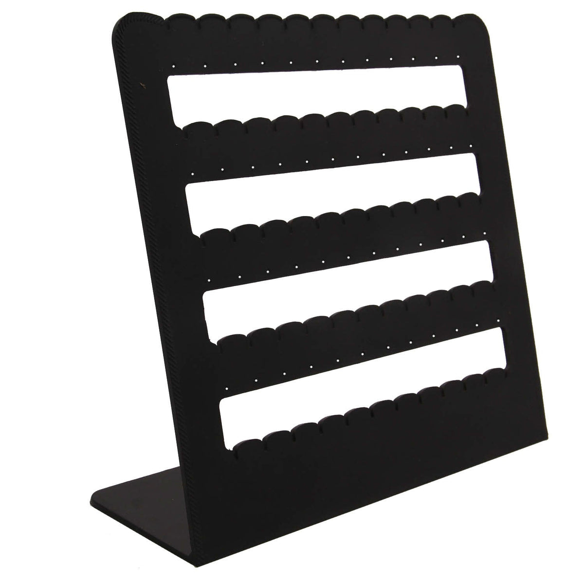 Acrylic Earring Display Stand For 30 Pairs (24 + 6 Pairs) 11 Inch Rectangle [Black] (Sold as 1 piece) [jefs-dispcrdtool-00215-m3]