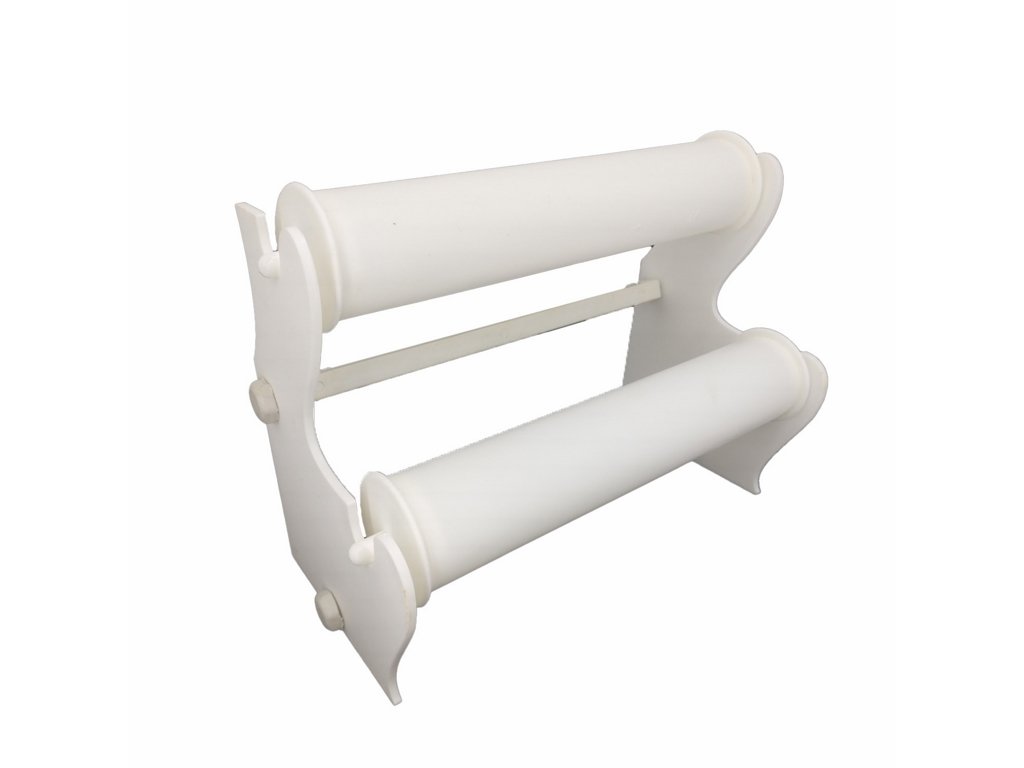Acrylic Bangle Display Stand (1 Piece) Roll White 2 Layers 9x2 Inch [jefs-dispcrdtool-00221-white-m2]