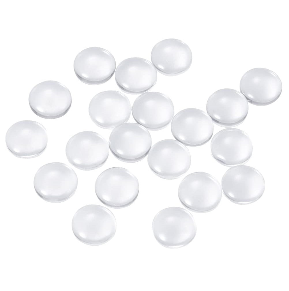 Glass Patch Embellishments Cabochons 20x6mm Round Dome Transparent Color (Pack of 10 pieces) [jefs-embelshcabo-00001-m16]