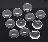 Glass Patch Embellishments Cabochons 20x6mm Round Dome Transparent Color (Pack of 10 pieces) [jefs-embelshcabo-00001-m16]