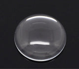 Glass Patch Embellishments Cabochons 20x6mm Round Dome Transparent Color (Pack of 10 pieces) [jefs-embelshcabo-00001-m16]