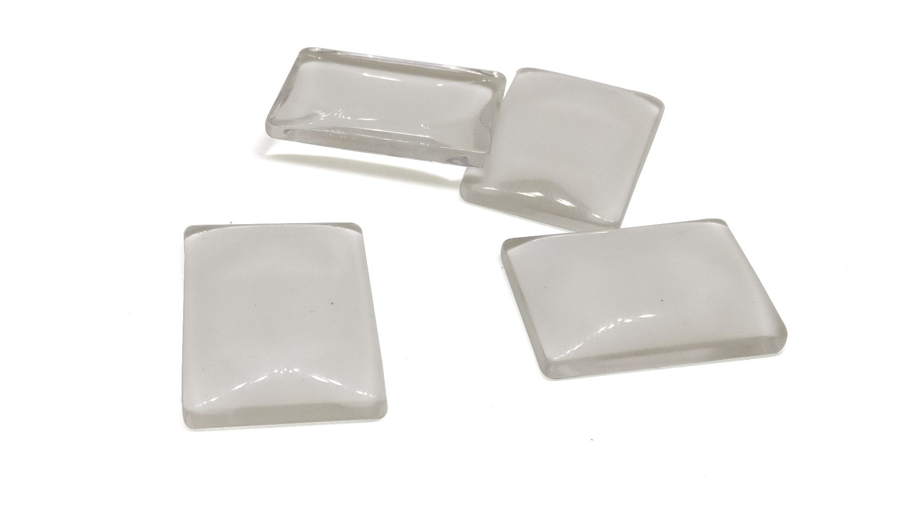 Glass Patch Embellishments Cabochons 25x18x5xmm Rectangle Transparent Color (Pack of 4 pieces) [jefs-embelshcabo-00001-m6]
