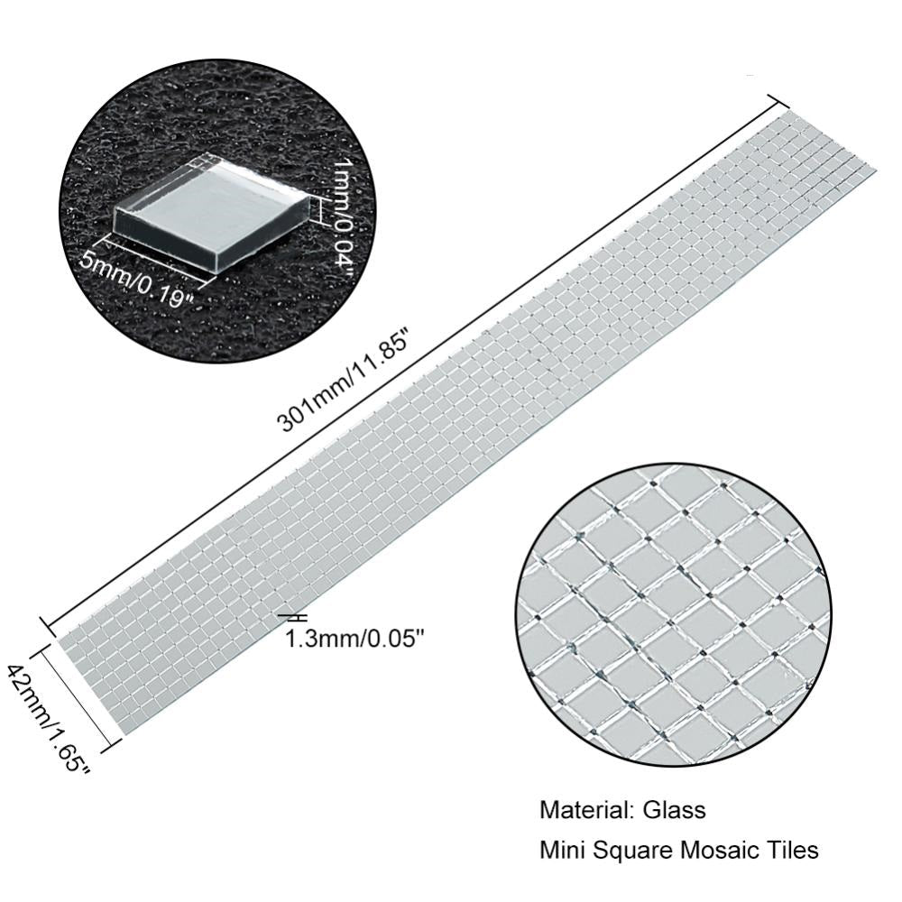 Mini 5 MM Self Adhesive Glass Mirror Stickers (1 Roll, 480 Pieces) Transparent Square For Embroidery Crafts Jewellery Making Decoration [jefs-embelshcabo-00005-m1]