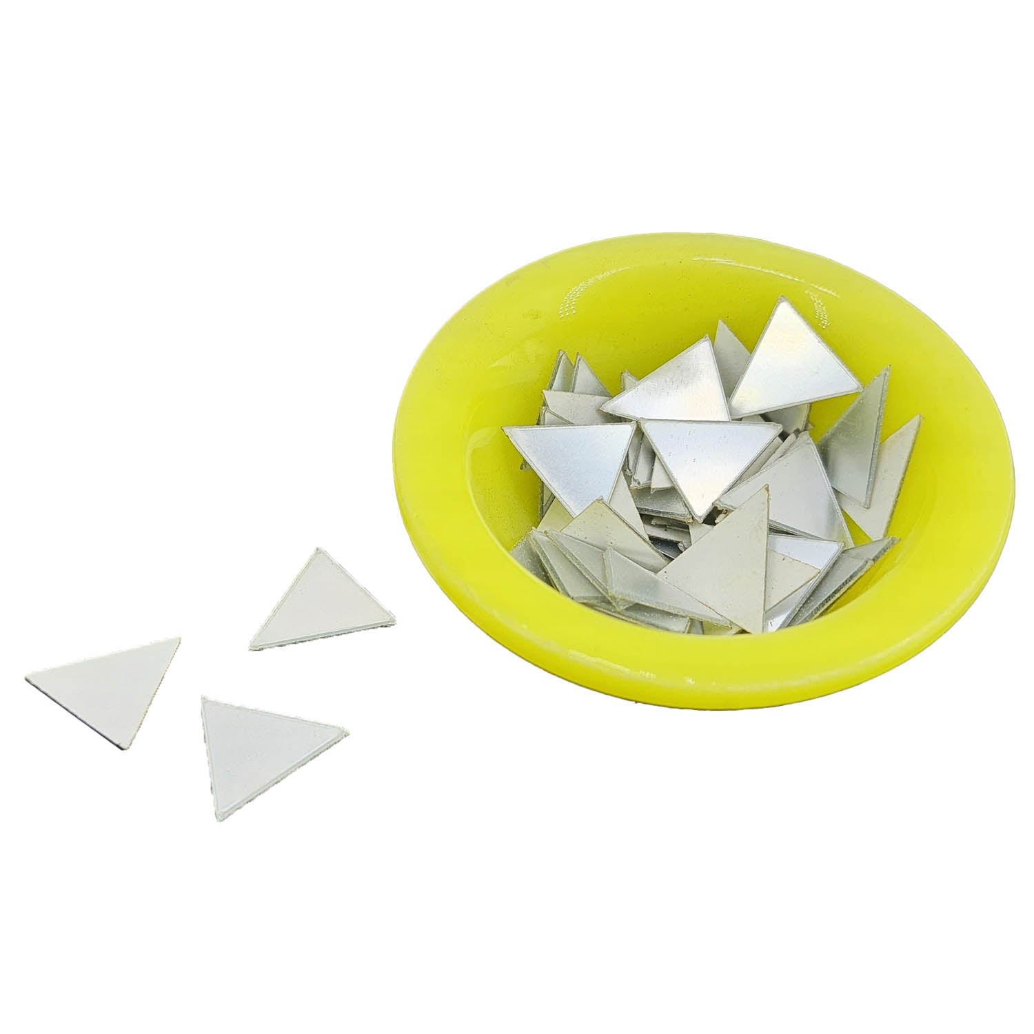 Self Adhesive Acrylic Mirror Stickers (25 Pieces) 19 MM Transparent Triangle For Embroidery Crafts Jewellery Making Decoration [jefs-embelshcabo-00006-m1]