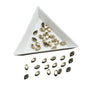 Glue On Kundan Stones Flat Back Metal Glass Oval 7.5x3.75 MM (90 Pieces) Transparent For Jewellery Making Garment Embellishments [10 GMs] [jefs-embelshcabo-00120-m12]