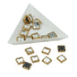 Glue On Kundan Stones Flat Back Metal Glass Square 8.7x3 MM (20 Pieces) Transparent For Jewellery Making Garment Embellishments [10 GMs] [jefs-embelshcabo-00120-m7]
