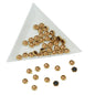 Glue On Kundan Stones Flat Back Metal Glass Round 5.5x2.6 MM (80 Pieces) Golden Brown For Jewellery Making Garment Embellishments [10 GMs] [jefs-embelshcabo-00121-m2]