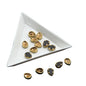 Glue On Kundan Stones Flat Back Metal Glass Drop 8.5x6.5 MM (55 Pieces) Golden Brown For Jewellery Making Garment Embellishments [10 GMs] [jefs-embelshcabo-00121-m7]