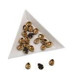 Glue On Kundan Stones Flat Back Metal Glass Drop 8.5x6.5 MM (55 Pieces) Golden Brown For Jewellery Making Garment Embellishments [10 GMs] [jefs-embelshcabo-00121-m7]