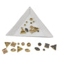 Glue On Glass Embellishments Kundan Stones Metal Mixed Shapes & Sizes (50 to 60 Pieces, Total 10 GMs) Golden Brown For Jewellery Making Garment [jefs-embelshcabo-00121-mix]