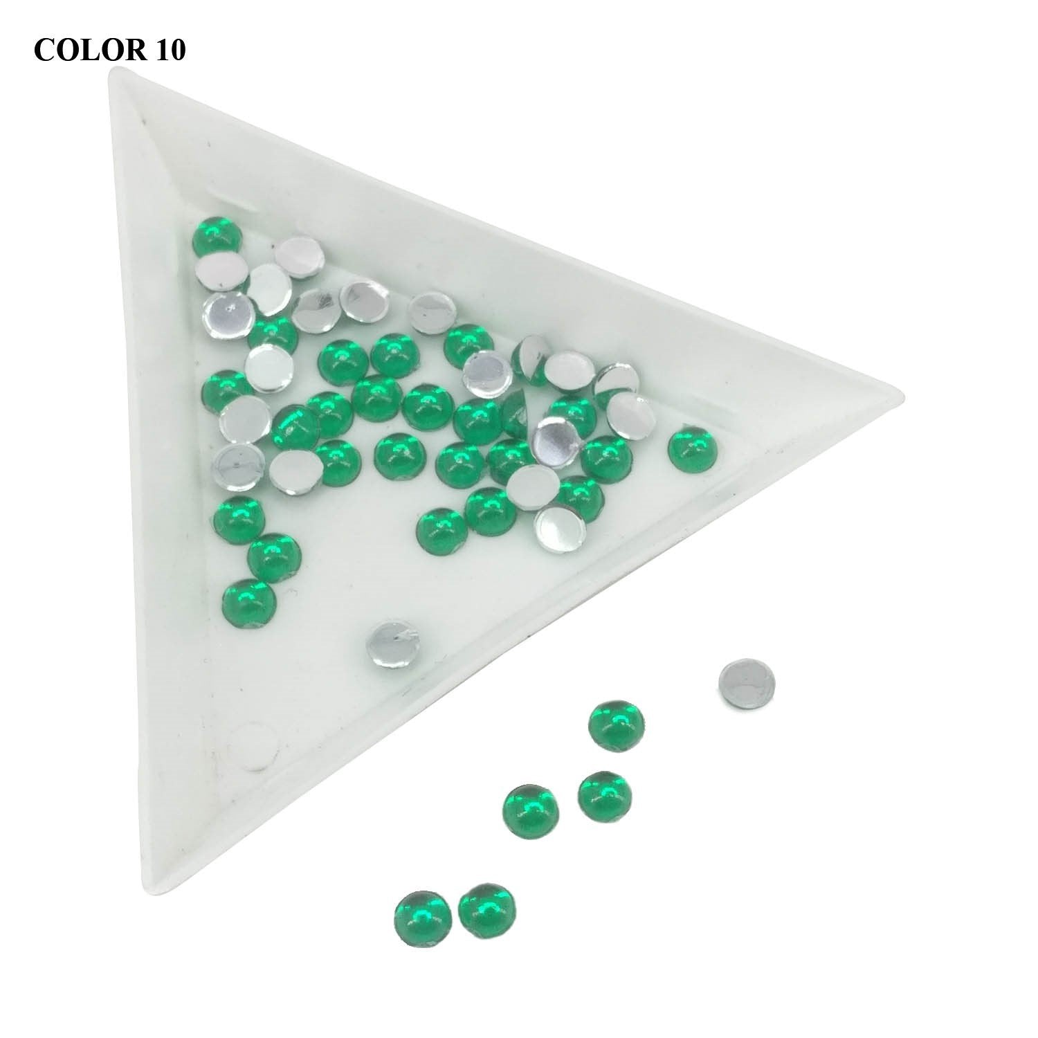 Imitation Kundan Stones Flat Back Acrylic 4.2x2.1mm Round For Jewellery Making Sewing Embroidery Garment Embellishments [jefs-embelshcabo-00122]