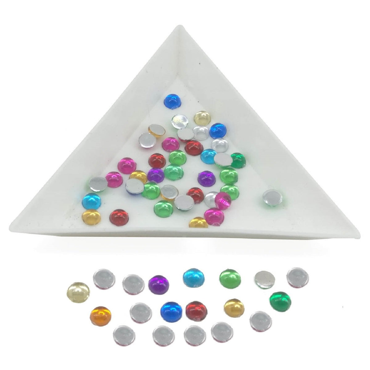 Imitation Kundan Stones Flat Back Acrylic 4.2x2.1mm Round For Jewellery Making Sewing Embroidery Garment Embellishments [jefs-embelshcabo-00122]