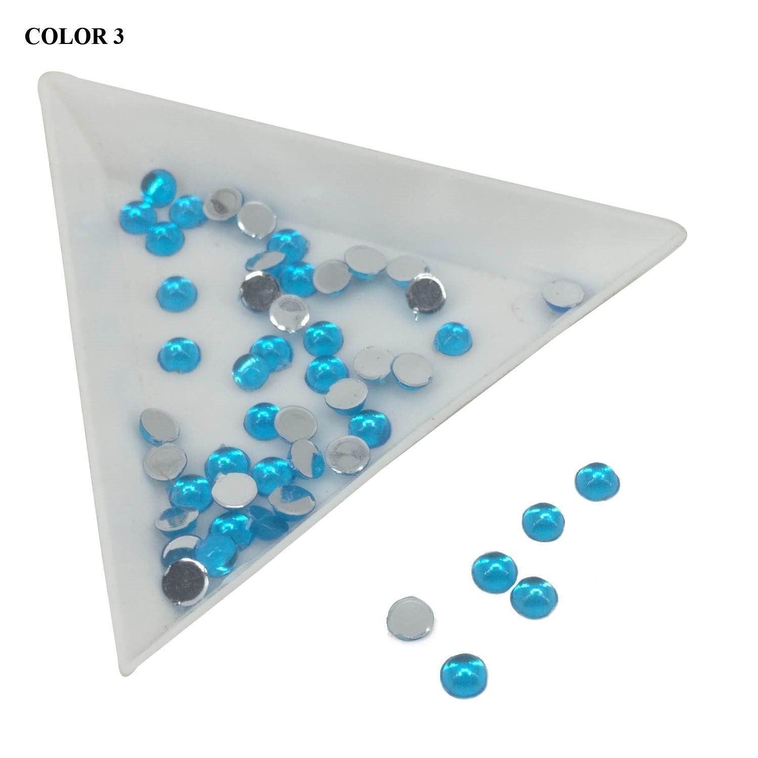 Imitation Kundan Stones Flat Back Acrylic 4.2x2.1mm Round For Jewellery Making Sewing Embroidery Garment Embellishments [jefs-embelshcabo-00122]