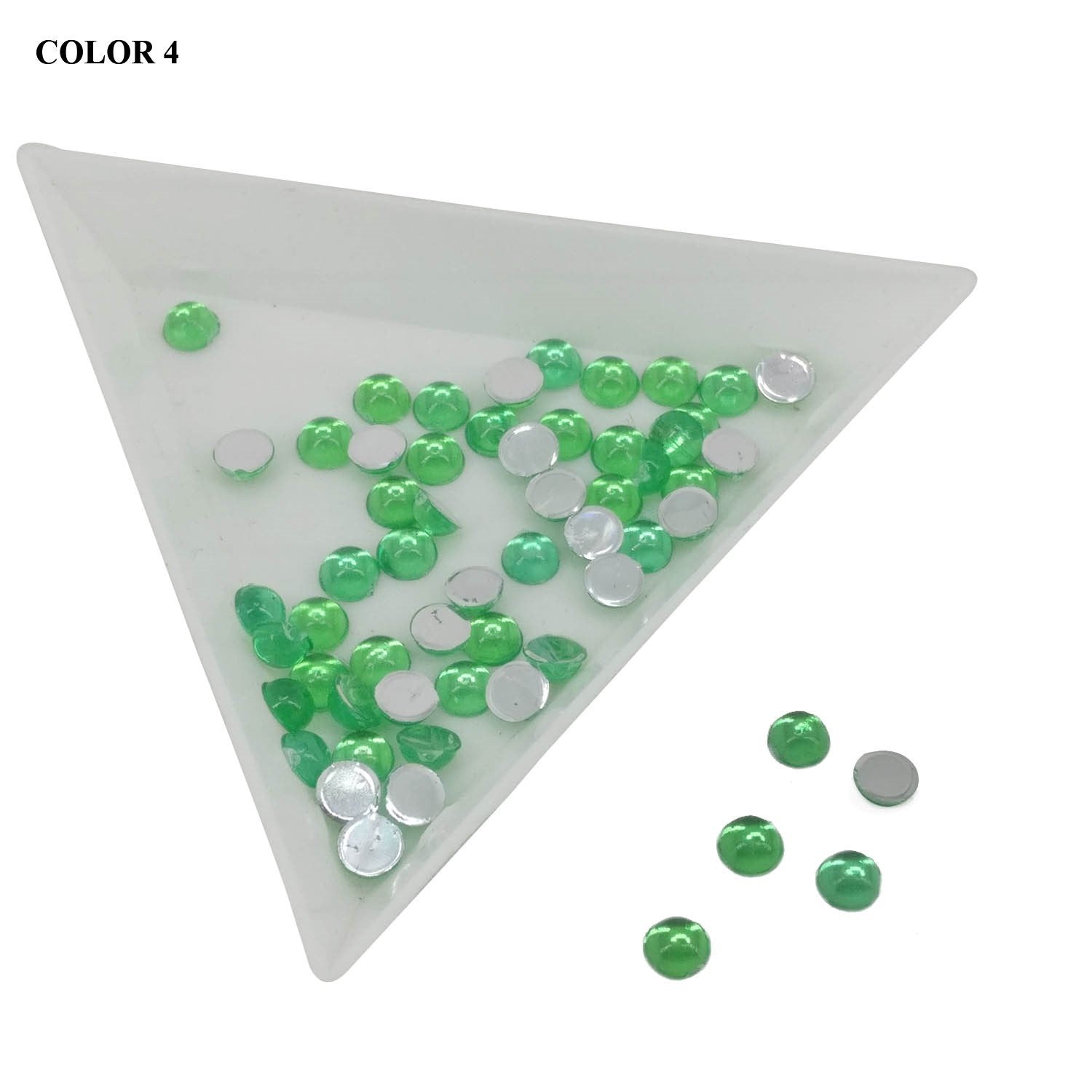 Imitation Kundan Stones Flat Back Acrylic 4.2x2.1mm Round For Jewellery Making Sewing Embroidery Garment Embellishments [jefs-embelshcabo-00122]