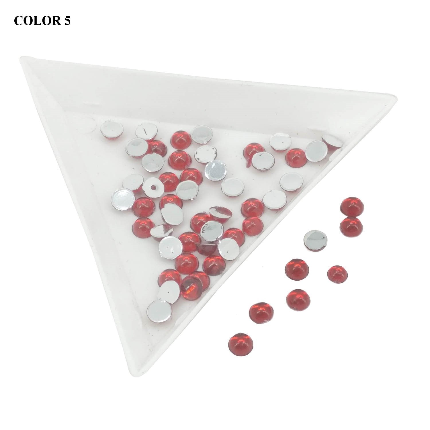 Imitation Kundan Stones Flat Back Acrylic 4.2x2.1mm Round For Jewellery Making Sewing Embroidery Garment Embellishments [jefs-embelshcabo-00122]
