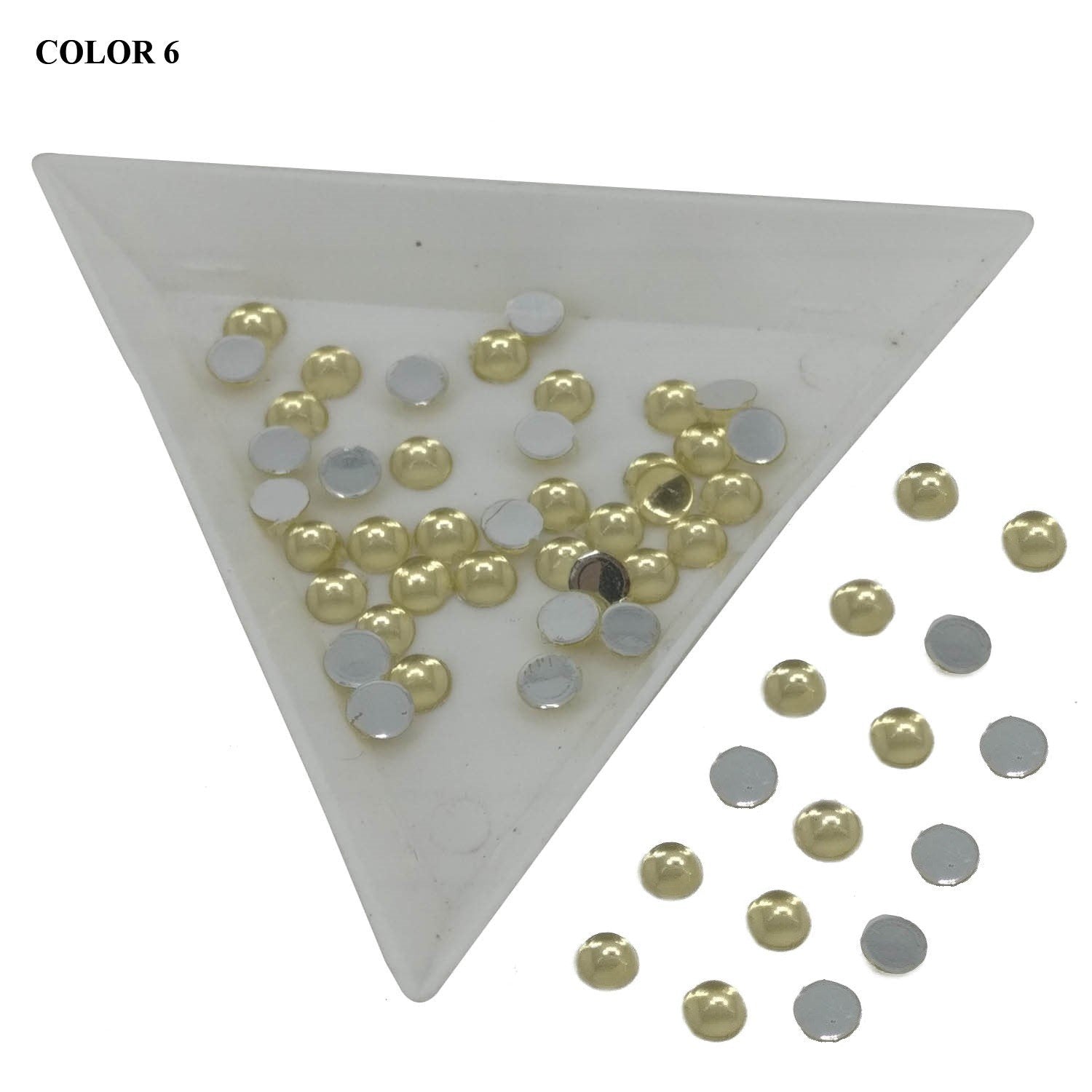 Imitation Kundan Stones Flat Back Acrylic 4.2x2.1mm Round For Jewellery Making Sewing Embroidery Garment Embellishments [jefs-embelshcabo-00122]