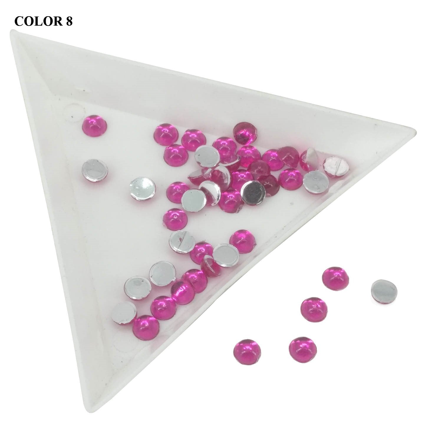 Imitation Kundan Stones Flat Back Acrylic 4.2x2.1mm Round For Jewellery Making Sewing Embroidery Garment Embellishments [jefs-embelshcabo-00122]