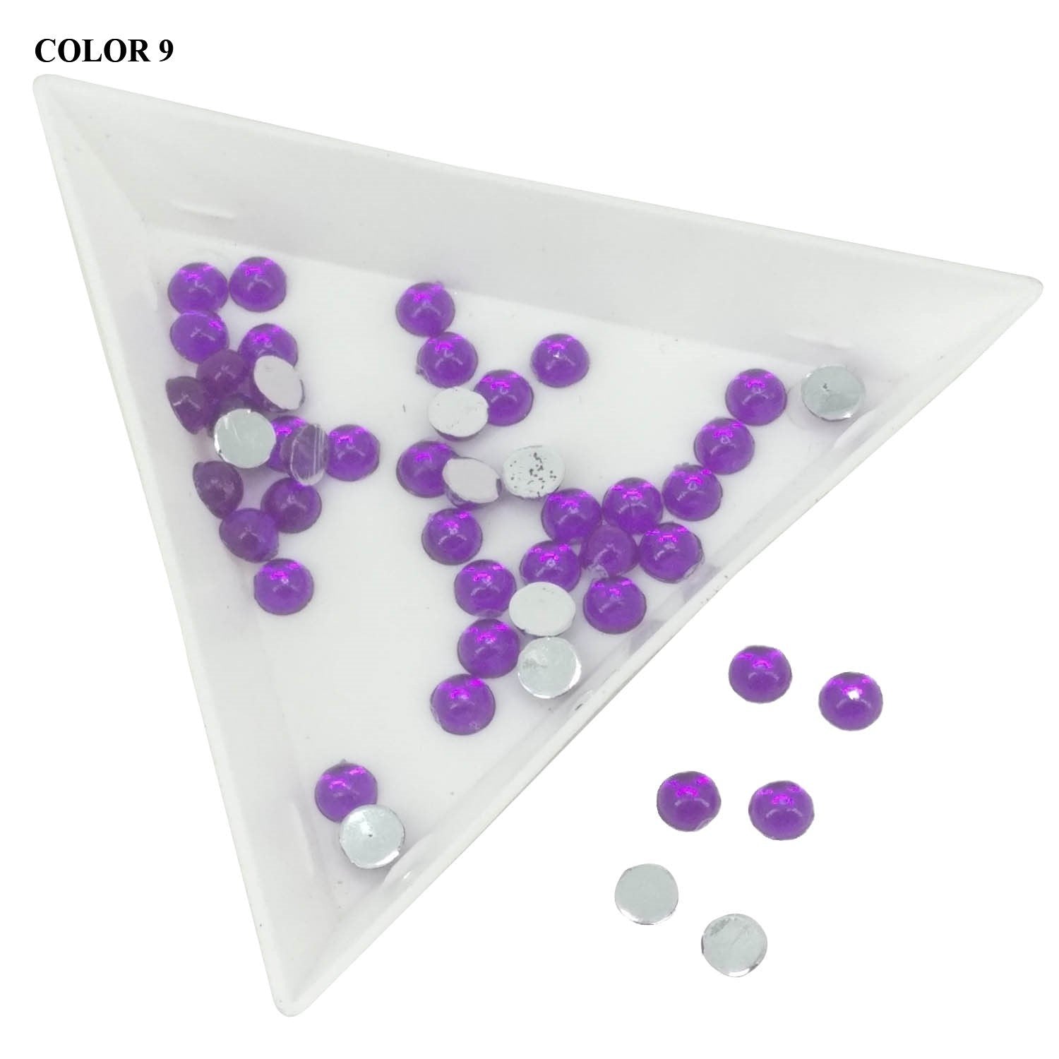 Imitation Kundan Stones Flat Back Acrylic 4.2x2.1mm Round For Jewellery Making Sewing Embroidery Garment Embellishments [jefs-embelshcabo-00122]