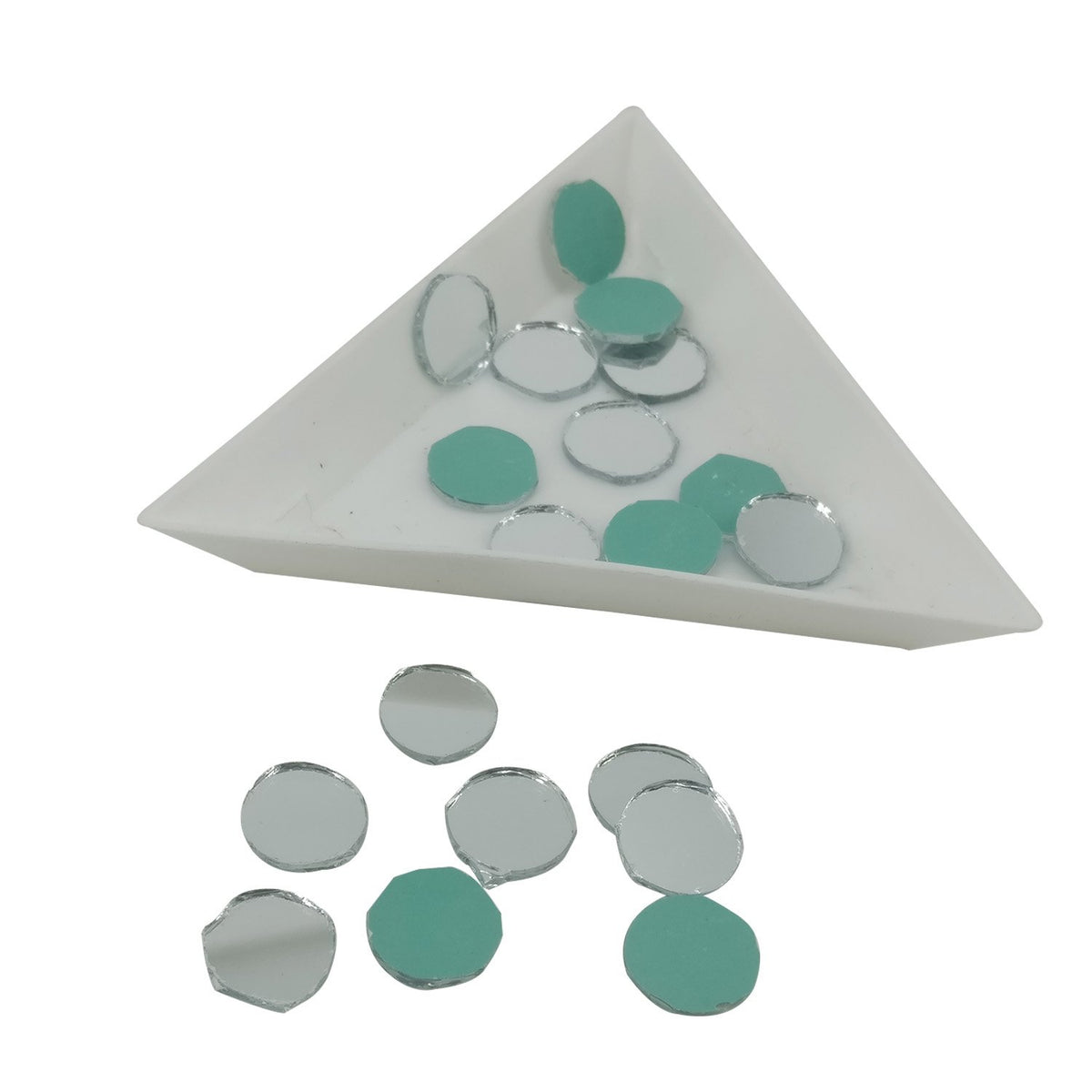 Small Glass Mirrors Round 10mm (125 Pieces) For Sewing Embroidery Crafts Jewellery Multipurpose Transparent Color (25 Gm Weight) [jefs-embelshcabo-00124-m1]