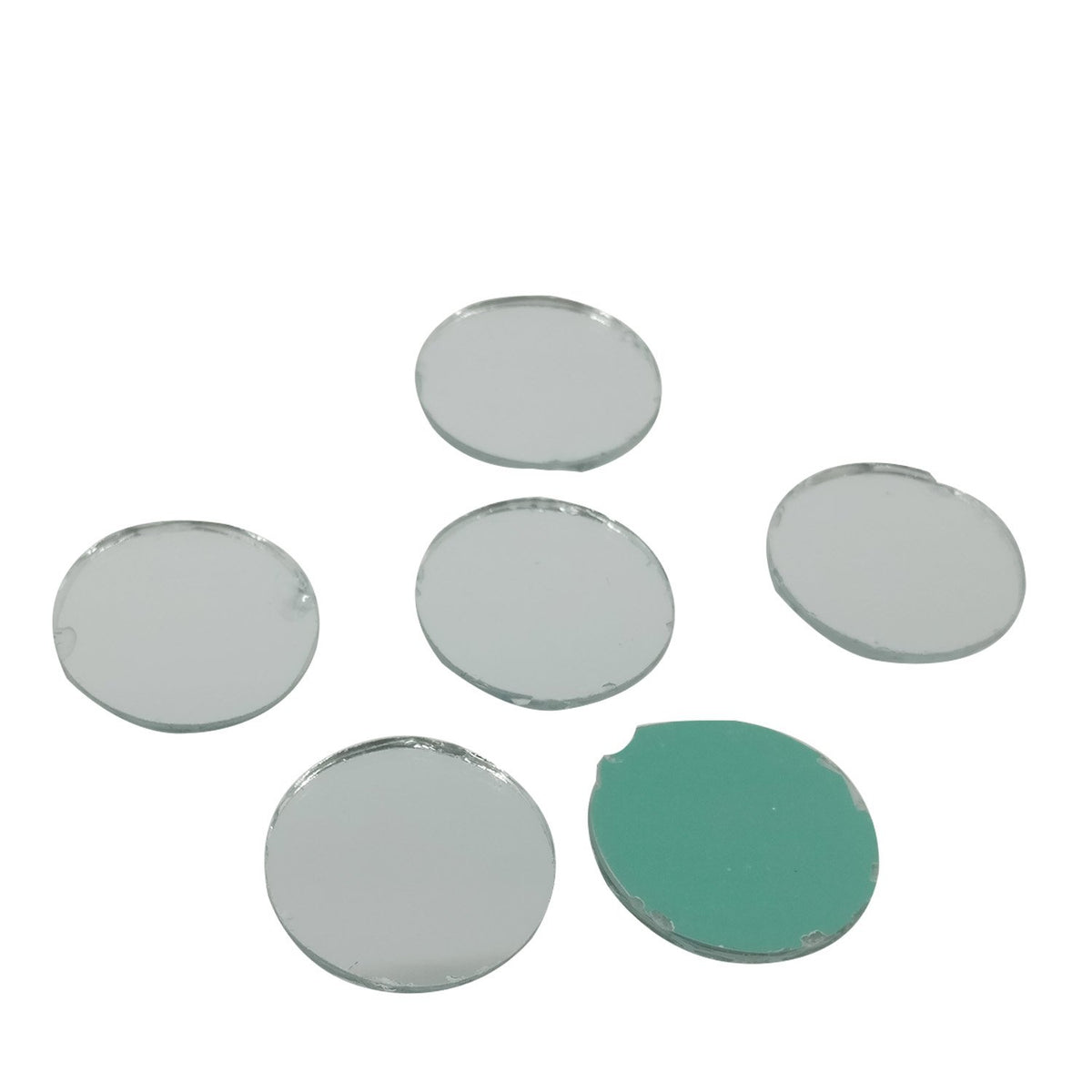 Small Glass Mirrors Round 24mm (20 Pieces) For Sewing Embroidery Crafts Jewellery Multipurpose Transparent Color (25 Gm Weight) [jefs-embelshcabo-00124-m3]