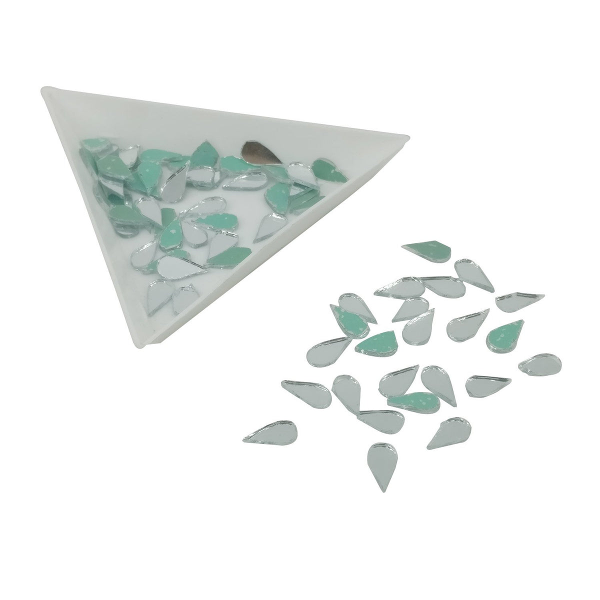 Small Glass Mirrors Drop 8.5x4mm (400 Pieces) For Sewing Embroidery Crafts Jewellery Multipurpose Transparent Color (25 Gm Weight) [jefs-embelshcabo-00124-m7]