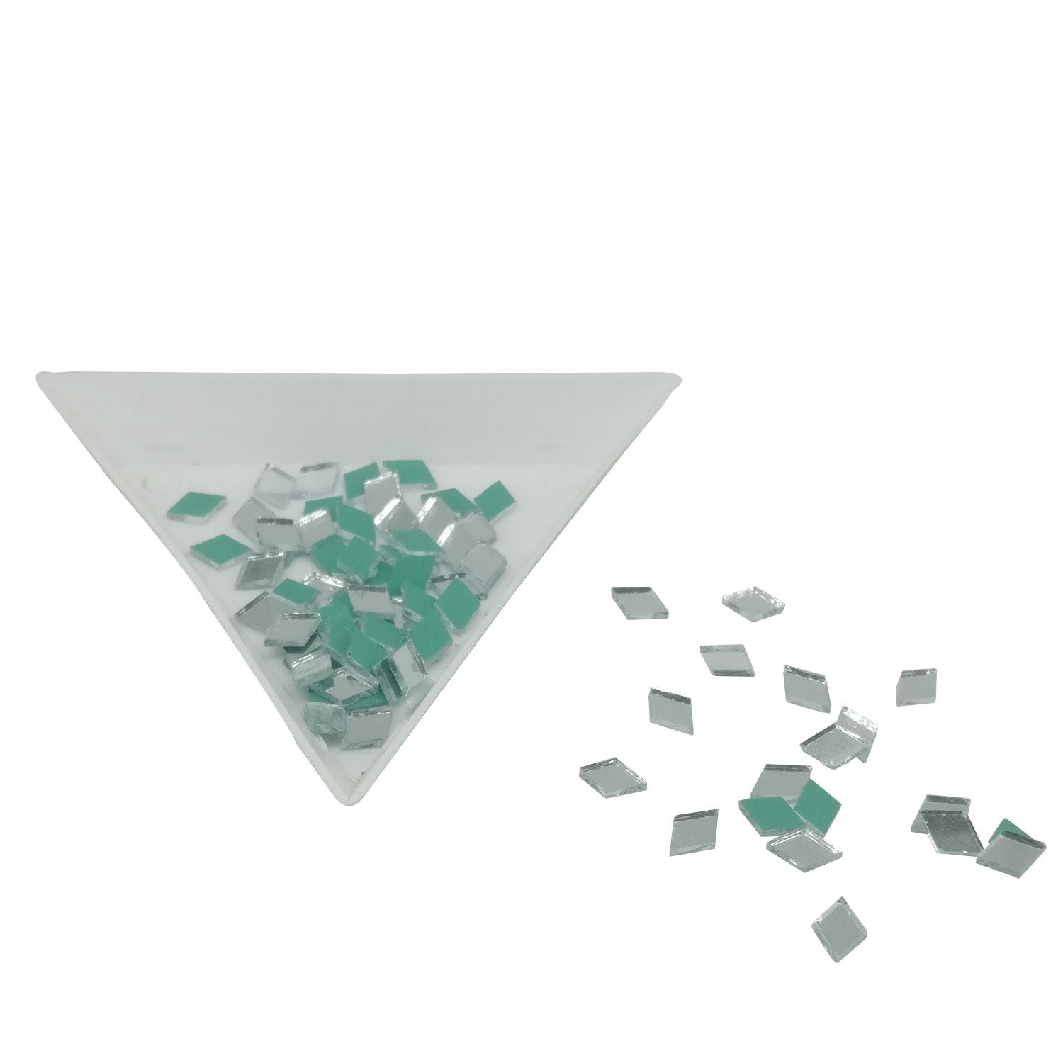 Small Glass Mirrors Rhombus 6.5x4.5mm (575 Pieces) For Sewing Embroidery Crafts Jewellery Multipurpose Transparent Color (25 Gm Weight) [jefs-embelshcabo-00124-m9]