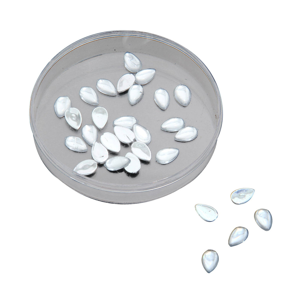 Imitation Kundan Stones Flatback Acrylic 10x6.25x2 MM Drop For Jewellery Making Garment Embellishments [jefs-embelshcabo-00126]