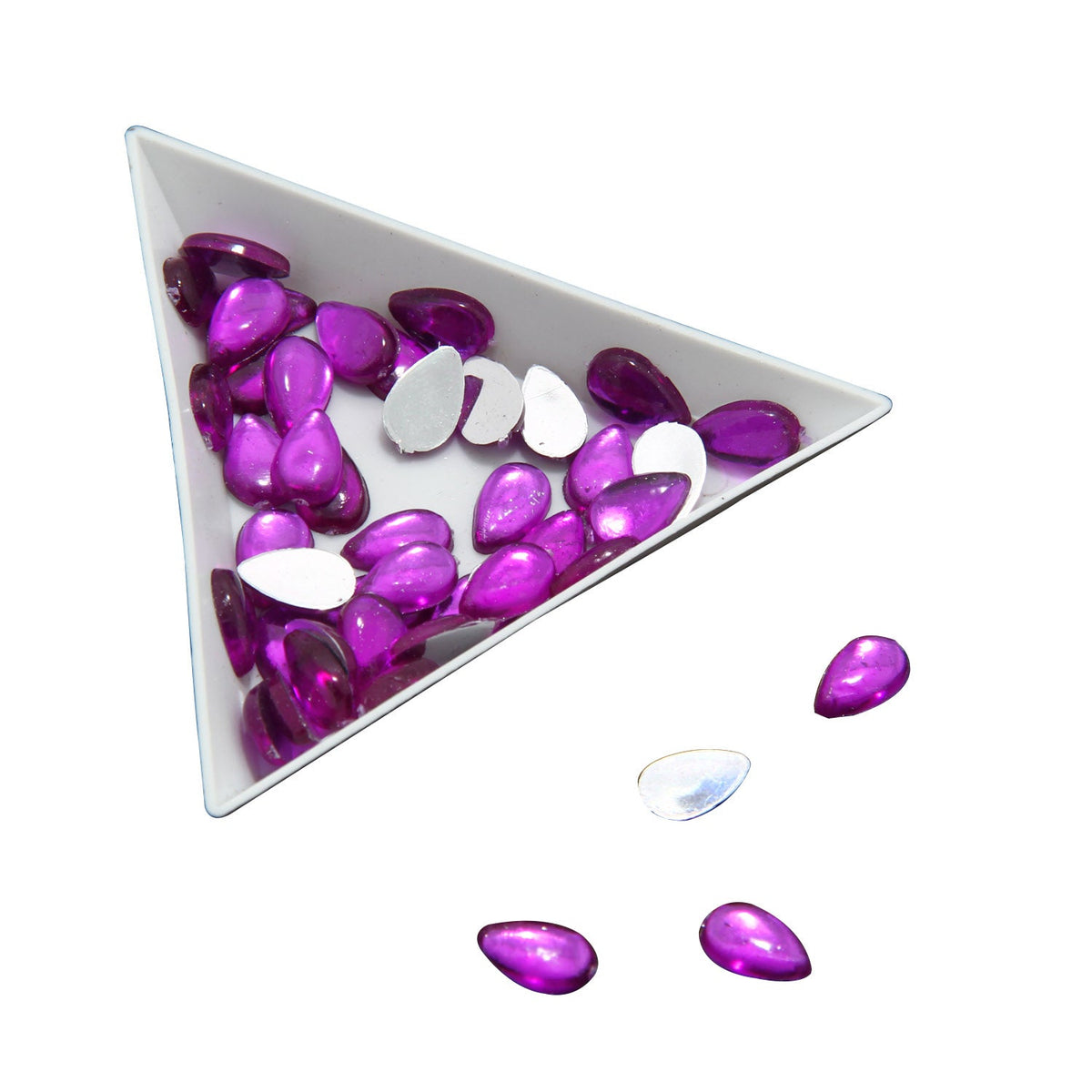 Imitation Kundan Stones Flatback Acrylic 10x6.25x2 MM Drop For Jewellery Making Garment Embellishments