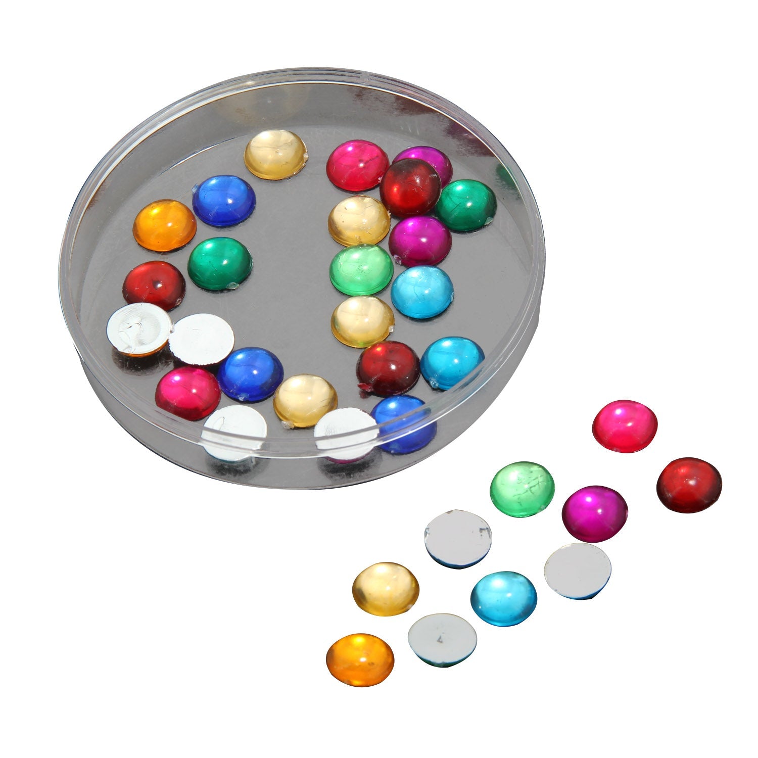 Imitation Kundan Stones Flatback Acrylic 10x2.5 MM Round For Jewellery Making Garment Embellishments [jefs-embelshcabo-00127]