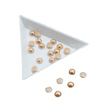 Acrylic Kundan Stones Embellishments Cabochons 5.5x2.75 MM Round (175 Pieces, 25 GMs) Peach For Embroidery Garments Jewellery Making [jefs-embelshcabo-00130-m2]