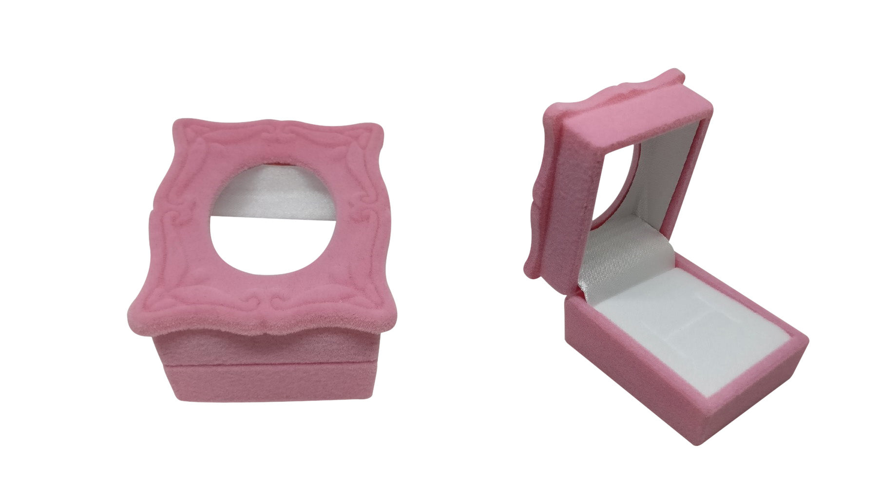 Velvet Fancy Ring Gift Packing Boxes (1 Piece, Random Shape & Color As Available) [jefs-giftbagbox-00065-mix1]