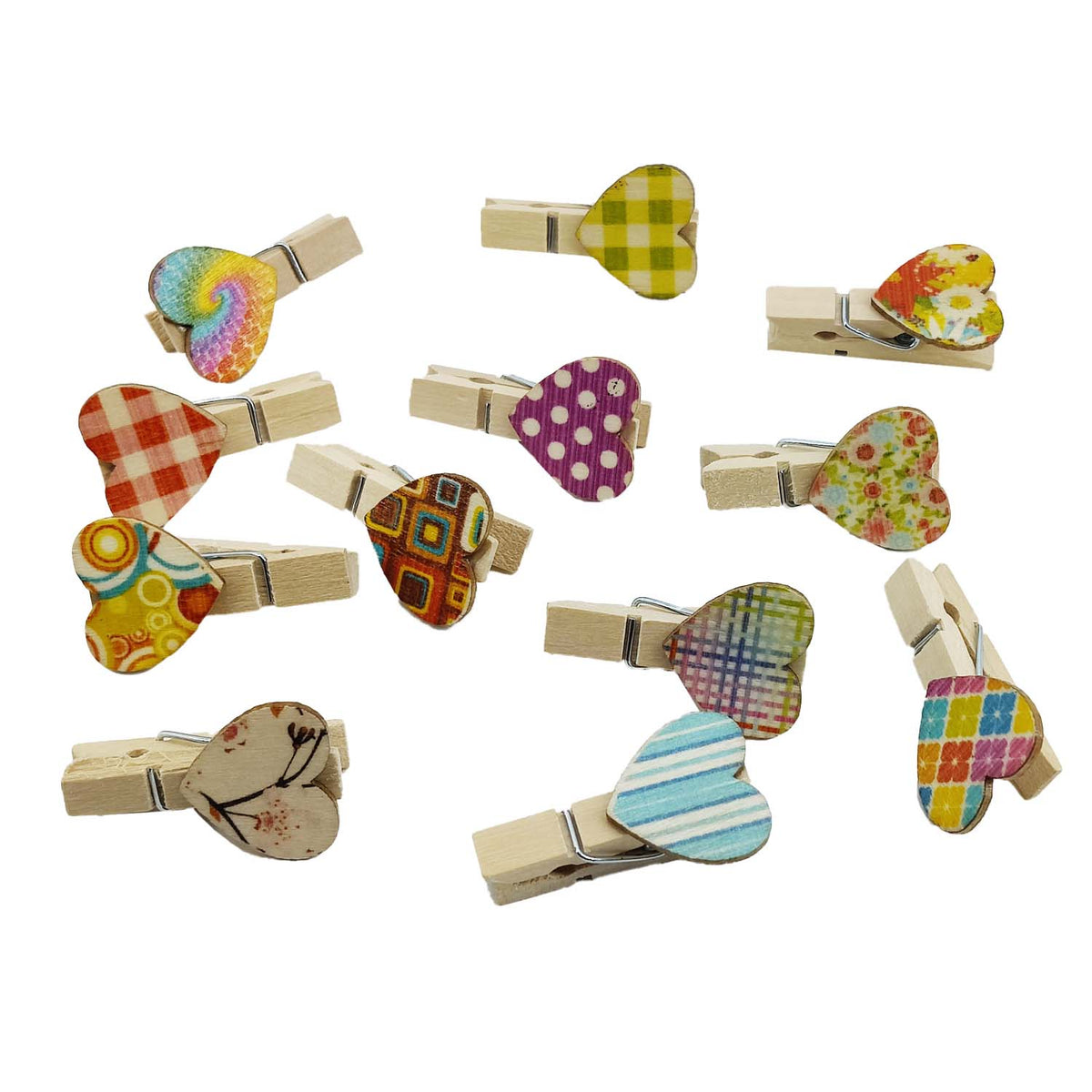 Wooden Craft Pegs Clips 3.75 CM (10 Pieces) Mixed Colors For DIY Scrapbooking Photo Holders [jefs-gnrlcrftsupp-00002-m3]