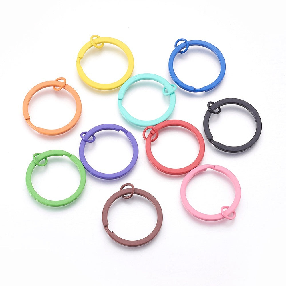 Colored Keychain Making Iron Split Key Rings (5 Pieces) 30 MM / 1.18 Inch Base Loops [jefs-gnrlcrftsupp-00041-m0]