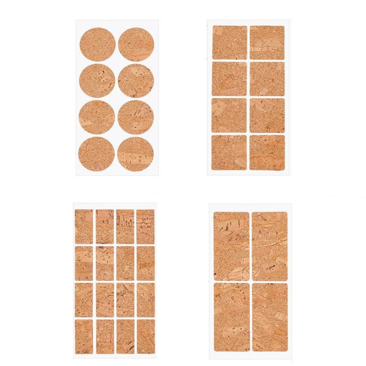 Self Adhesive Cork Stickers Mixed Shapes & Sizes (3 to 6 CM, Total 36 Pieces) Sheets Labels For DIY Crafts Coaster Utilities Decoration Party [jefs-gnrlcrftsupp-00042-combo1]