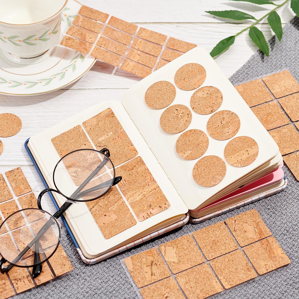 Self Adhesive Cork Stickers Mixed Shapes & Sizes (3 to 6 CM, Total 36 Pieces) Sheets Labels For DIY Crafts Coaster Utilities Decoration Party [jefs-gnrlcrftsupp-00042-combo1]