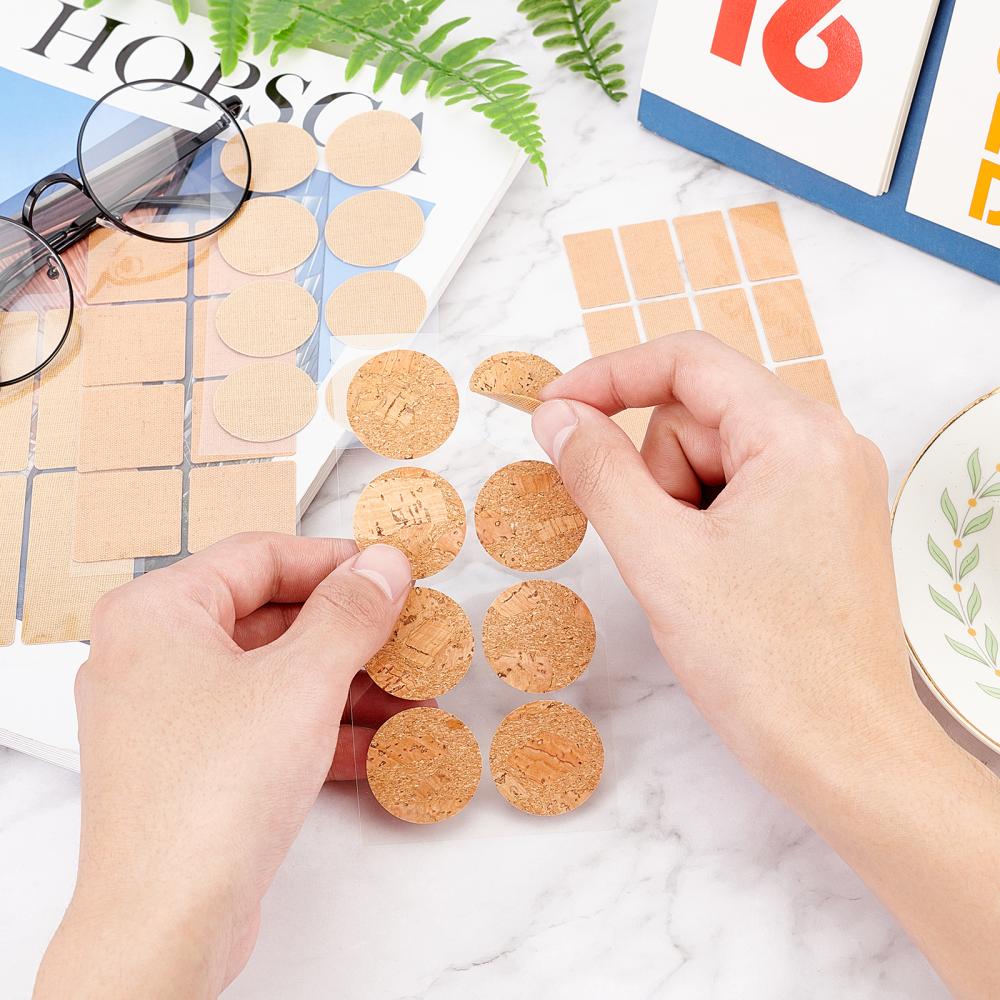 Self Adhesive Cork Stickers Mixed Shapes & Sizes (3 to 6 CM, Total 36 Pieces) Sheets Labels For DIY Crafts Coaster Utilities Decoration Party [jefs-gnrlcrftsupp-00042-combo1]