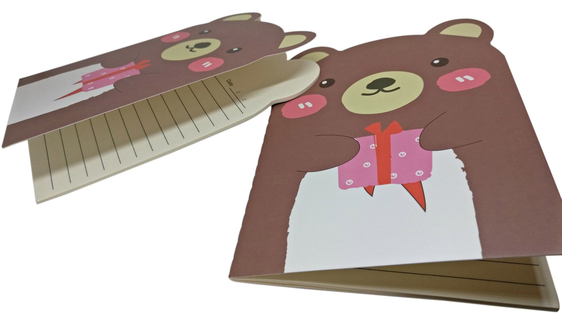 Kids Small Notebooks Notepads Memopads [20 sheets] 13cm Cartoon Teddy Bear Cat Assorted Shape & Colors (Sold as 1 piece) [jefs-offcstnry-00024-m1]