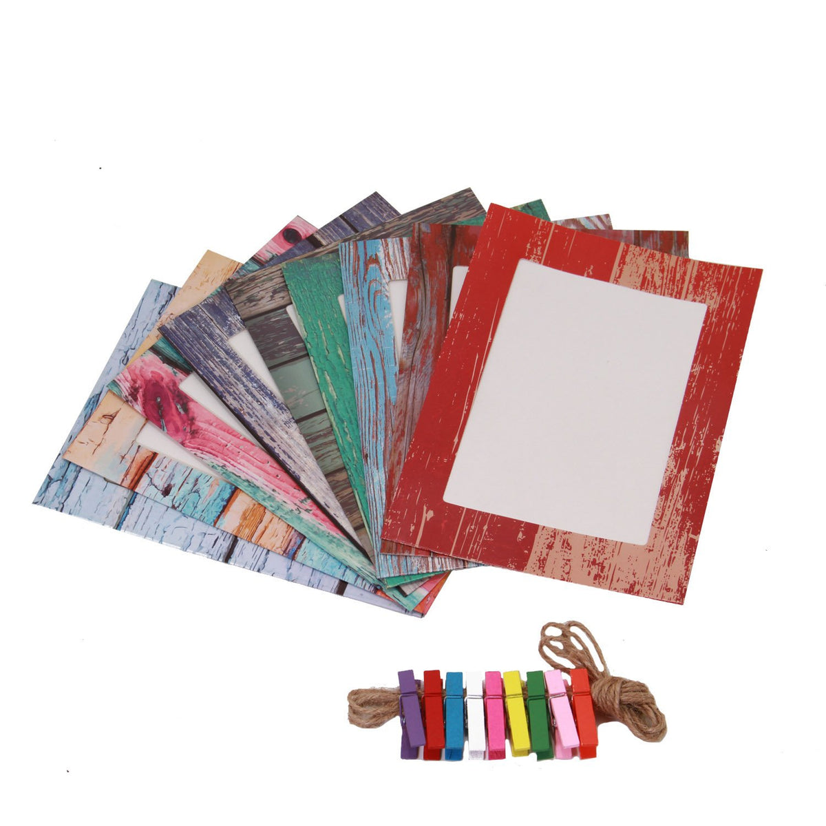 Vintage Paper Photo Frames With Thread & Clips [jefs-offcstnry-00041]
