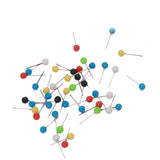Plastic Map Notice Board Desk Push Ball Pins (80 Pcs, 5 Grams) 1.5 CM [jefs-offcstnry-00042-m2]